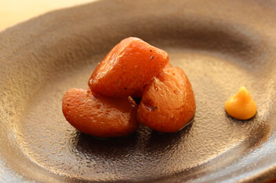 Konnyaku balls cooked in Soy Sauce